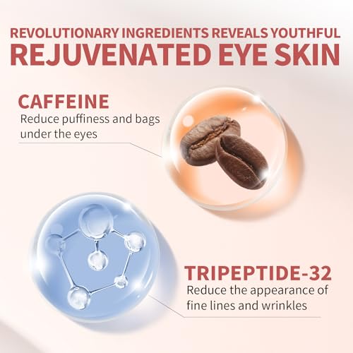 Caffeine Eye Cream with Metallic Applicator for Dark Circles & Fine Lines, 0.6 OZ - Image 2
