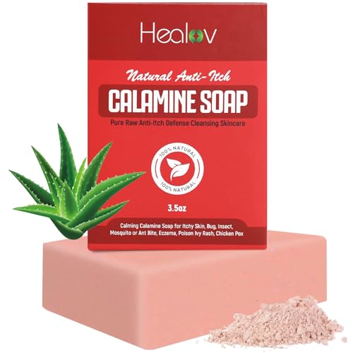 Natural Calamine Soap Bar 4 oz for Soothing Skin Itch Relief and Irritations