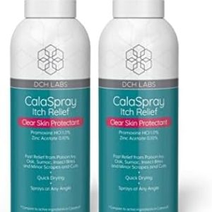 CalaSpray Itch Relief: Fast Relief for Poison Ivy, Oak, Sumac & Scrapes (2-Pack)