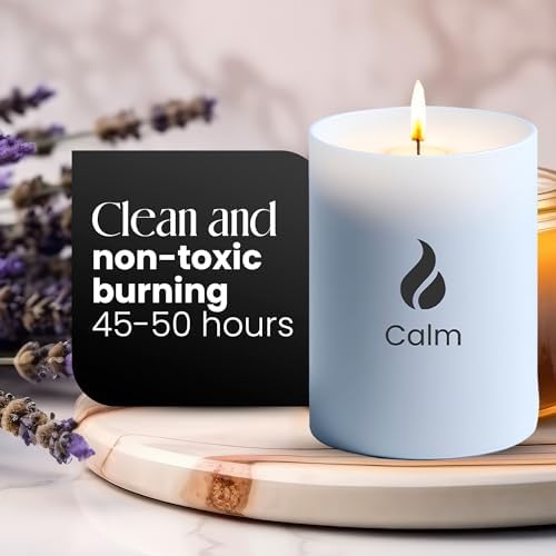 Calming Lavender Basil Jasmine Soy Candle 50 Hour Burn Time 8.3oz Aromatherapy Jar - Image 4