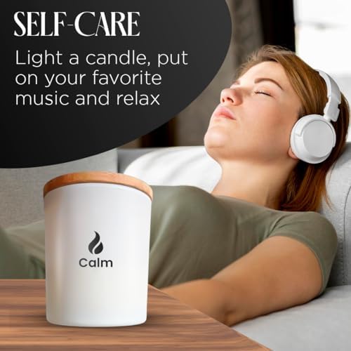 Calming Lavender Basil Jasmine Soy Candle 50 Hour Burn Time 8.3oz Aromatherapy Jar - Image 9