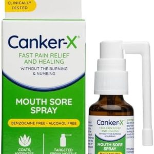 Canker-X Oral Pain Relief Spray, Benzocaine & Alcohol Free, 0.51 Fl. Oz