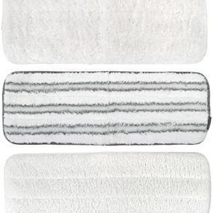 Casabella Infuse 3-Pack Reusable Spray Mop Pad Refills, White/Gray