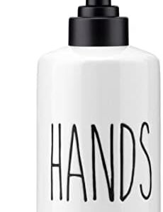 Ceramic White 10oz Hand Soap Dispenser with Plastic Pump for Bathroom