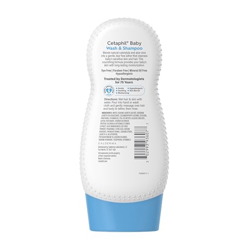Cetaphil Tear-Free Hypoallergenic Baby Shampoo and Body Wash 7.8oz with Calendula - Image 6