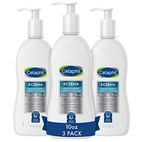 Cetaphil RESTORADERM Itch Control Lotion, 10 fl oz (3-Pack), Eczema Relief, Fragrance-Free