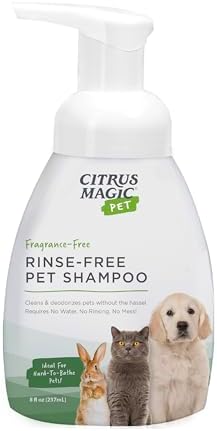 Citrus Magic Rinse-Free Pet Shampoo, 8 oz - Convenient Clean for Pets
