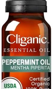 Cliganic Pure Organic Peppermint Essential Oil 1 Fl Oz Bottle Natural Therapeutic Grade