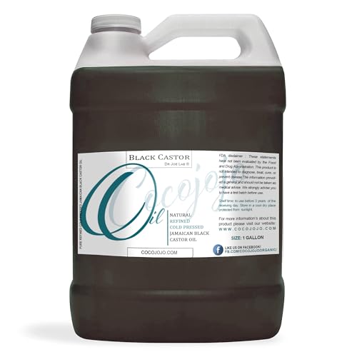 Cocojojo Jamaican Black Castor Oil - Organic, Cold Pressed, 1 Gallon for Hair & Skin