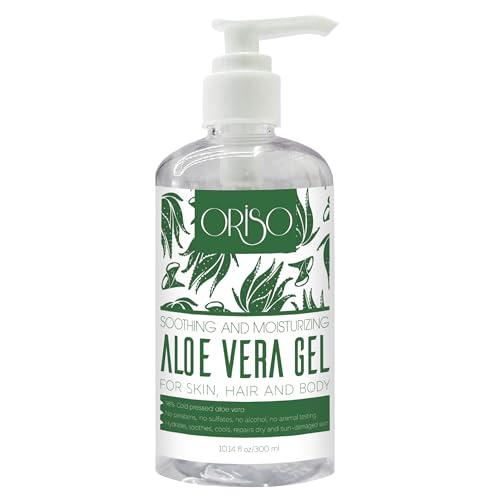 Cold Pressed Aloe Vera Gel - Sunburn Relief, Bug Bites, Cuts - 10 Fl Oz