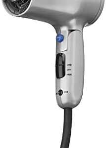 Conair 1875W Dual Voltage Travel Hair Dryer Folding Handle Grey Condition New