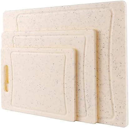 COOK WITH COLOR Non-Slip Cutting Board Set of 3 with Easy Grip, Speckled White
