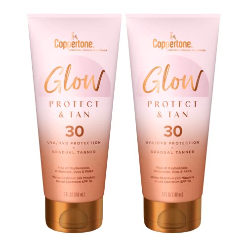 Coppertone SPF 30 Sunscreen Lotion & Gradual Self Tanner, 5 oz, Pack of 2