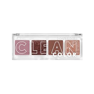 COVERGIRL Clean Fresh Mellow Mauve Shimmer Eyeshadow Palette, Vegan, 4g