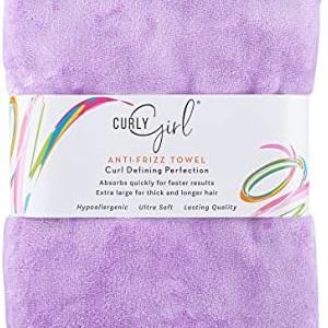 Curly Girl Microfiber Hair Towel - Anti-Frizz, Fast Drying, Absorbent for Curls