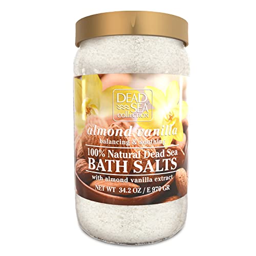 Dead Sea Bath Salts with Almond & Vanilla - 34.2 OZ for Skin Relaxation