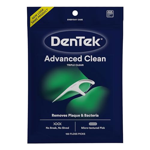 DenTek Triple Clean Floss Picks, 150 Count, No Shred