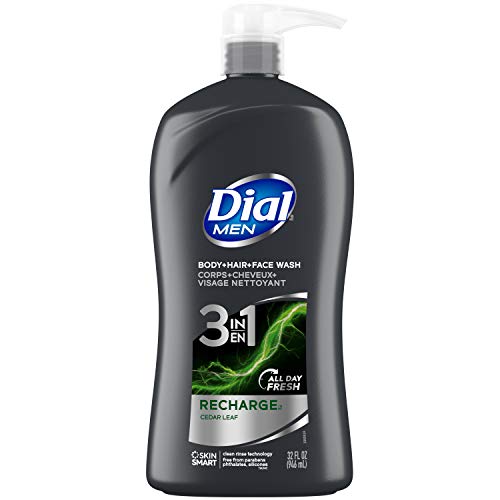 Dial Men Recharge 3-in-1 Body, Hair & Face Wash, 32 fl oz
