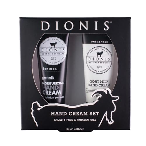 Dionis Goat Milk Men?s Hand Cream Set, 2 Unscented & Scented