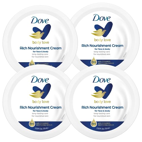 Dove Nourishing Cream for Extra Dry Skin, 4-Pack, 2.53 Oz Each