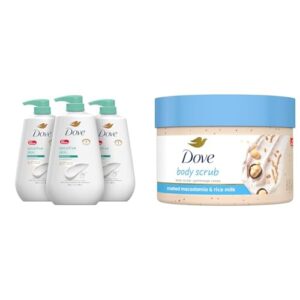 Dove Sensitive Skin Body Wash & Scrub Pack of 3