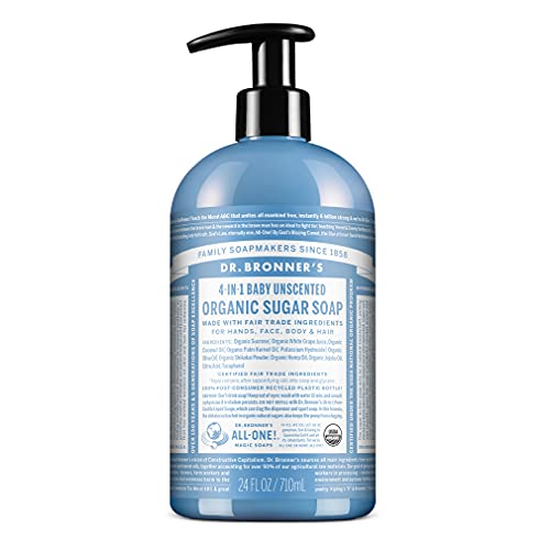 Dr. Bronner?s Baby Unscented Organic Sugar Soap, 24 oz