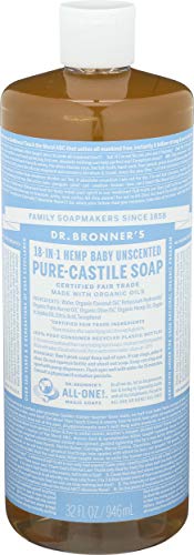 Dr. Bronner?s Unscented Organic Soap, 32 oz, 18 Uses