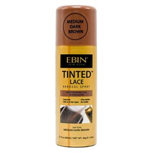 EBIN NEW YORK Medium Dark Brown Tinted Lace Spray 2.7oz Quick Dry Water Resistant