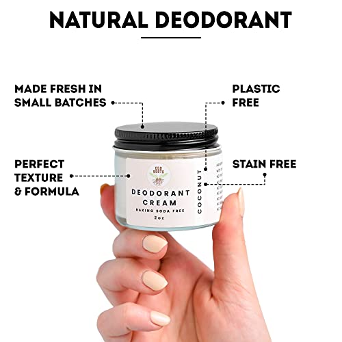 ECO ROOTS Vegan Organic Coconut Scent Deodorant Cream Natural Formula 2 oz Size - Image 9