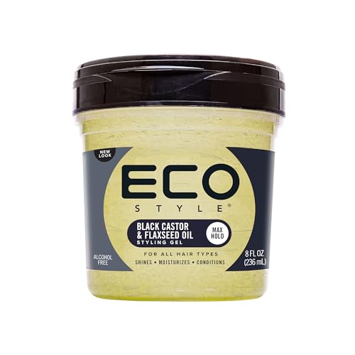 Eco Style Black Castor & Flaxseed Oil Gel - Nourishes, Repairs, 8 oz