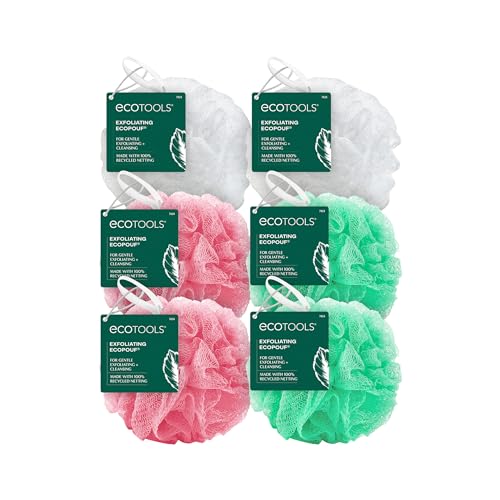 EcoTools Exfoliating EcoPouf, 6 Count, Eco-Friendly Loofah