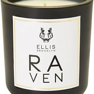 Ellis Brooklyn Raven Candle - Soy Wax, Peony, Mandarin & Musk for Home Decor