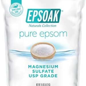 Epsoak 19 lb Unscented Epsom Salt for Soaking Relief Made in USA