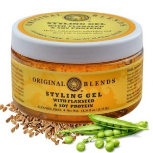 Flaxseed & Soy Protein Natural Hair Gel - Non-Flaking, All Hair Types, 18.34 Oz