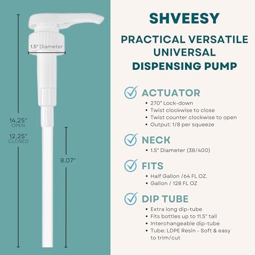 Gallon Pump Dispenser for Plastic/Glass Bottles - Leak Proof, Non-BPA (2 Pack) - Image 2