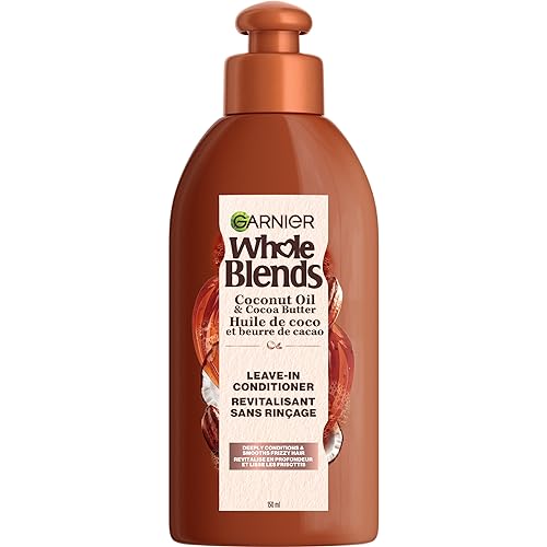 Garnier Whole Blends Coconut Oil Leave-In Conditioner for Frizzy Hair, 5.1 Oz