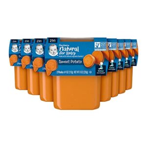 Gerber Sweet Potato Puree Non-GMO 4oz Tubs 2 Count Pack of 8