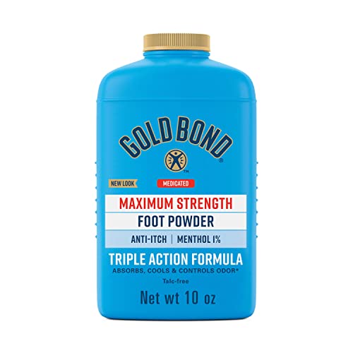 Gold Bond Talc-Free Foot Powder 10 oz for Maximum Strength Odor and Itch Relief