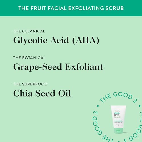 Good Clean Goop Fruit Facial Exfoliating Scrub with AHA & Grape Seed, 2 fl oz - Image 4