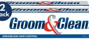 Groom & Clean Men's Hair Styling Cream - Medium Hold, Easy Wash Off (2 Pack)
