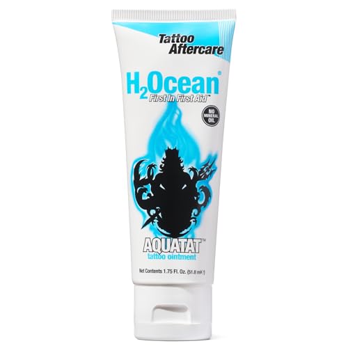 H2Ocean Aquatat Tattoo Healing Ointment - Fragrance-Free Aftercare Cream with Vitamins, 1.75 oz