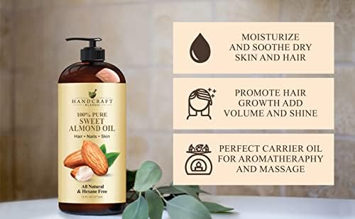 Handcraft Blends 16 Oz Sweet Almond Oil 100% Pure Premium Carrier Oil - Image 5