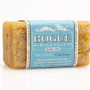 Handmade BOGUE No.34 Calm Down Goat Milk Soap with Lavender Chamomile 4 oz