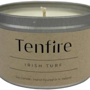 **Handmade Irish Turf Peat Candle - Nostalgic Fire Scent, Long Burn Time**