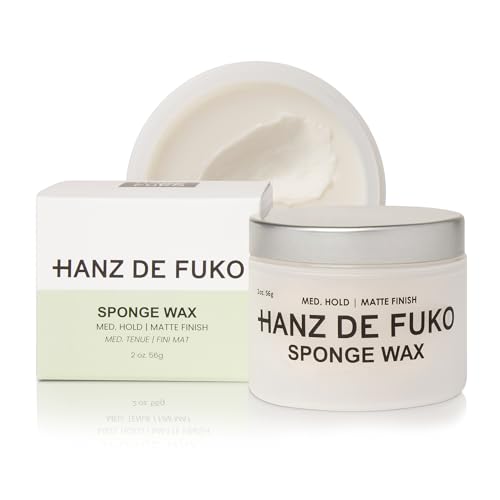 Hanz de Fuko Sponge-Wax – 2oz Medium Hold Hair Wax with Semi-Matte Finish