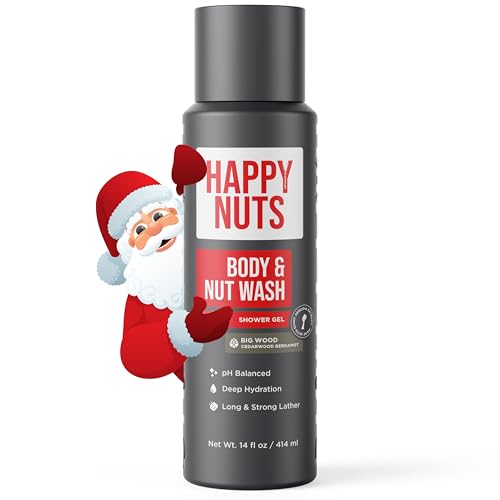 HAPPY NUTS Big Wood Men?s Body Wash for Sensitive Skin