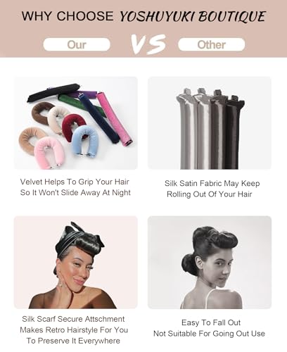 Heatless Overnight Hair Curling Set - Silk Rods & Headband for Short Hair - Image 6