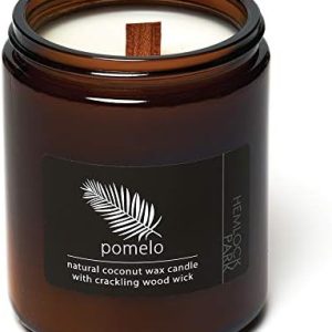 Hemlock Park 8 oz Pomelo Citrus Candle with Natural Coconut Wax & Wood Wick
