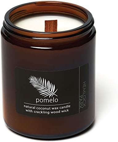 Hemlock Park 8 oz Pomelo Citrus Candle with Natural Coconut Wax & Wood Wick