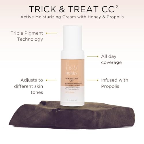 Hey Honey CC Cream SPF 46 Tan Moisturizing Color Corrector for Rosacea Redness - Image 7